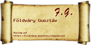 Földváry Gusztáv névjegykártya