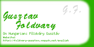 gusztav foldvary business card