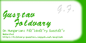 gusztav foldvary business card